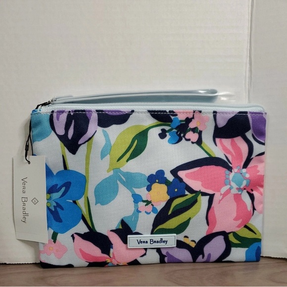 Vera Bradley Bag Wristlet Lighten Up Marian Floral 9x6 Tropical Boho Hawaii NEW - Picture 2 of 4